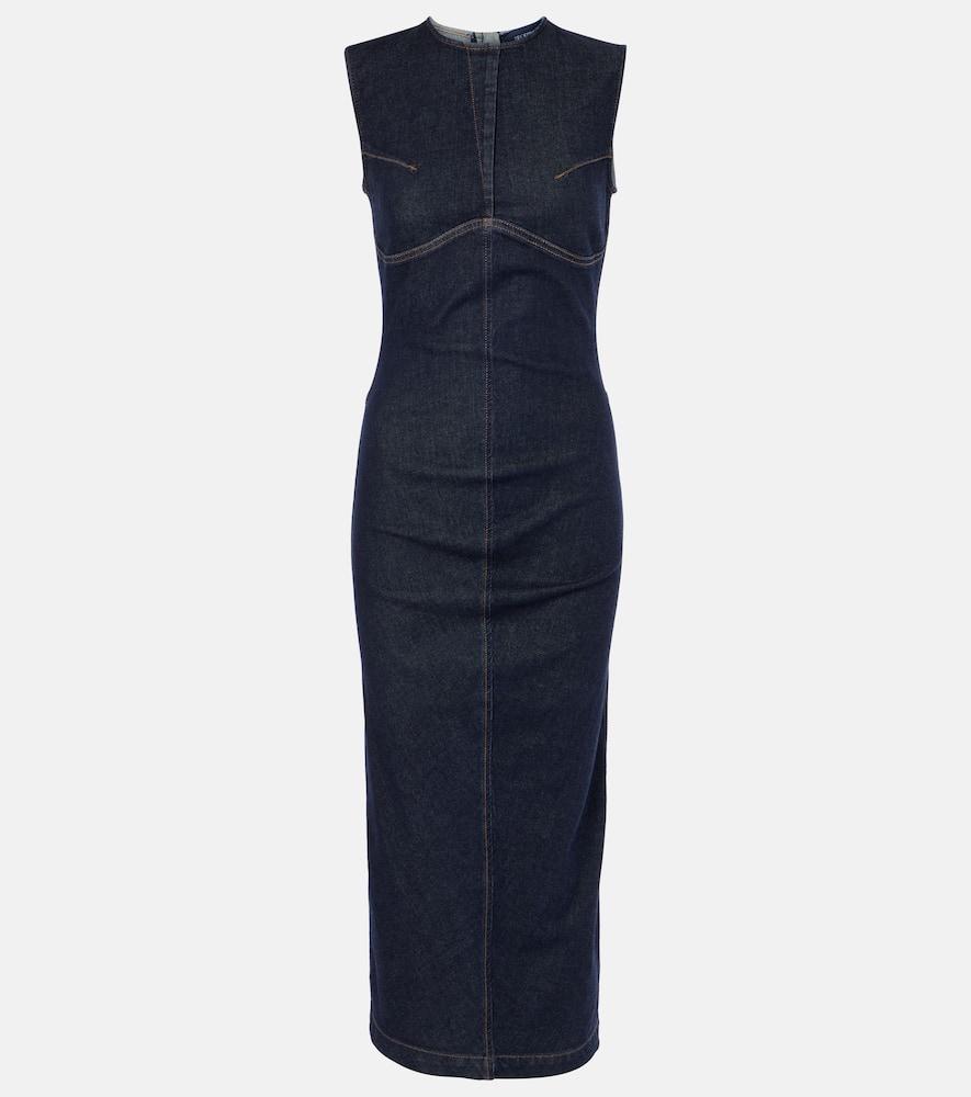 sportmax geranio denim midi dress