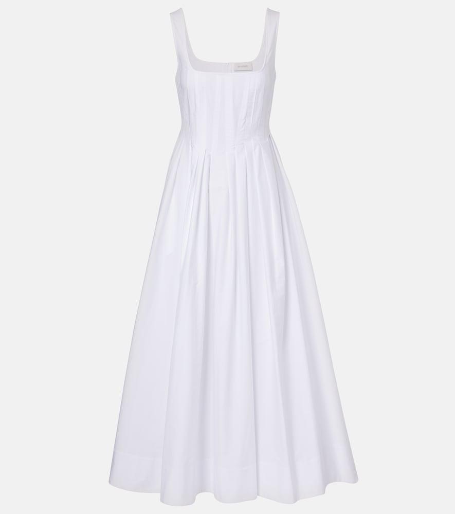 sportmax giro cotton canvas midi dress