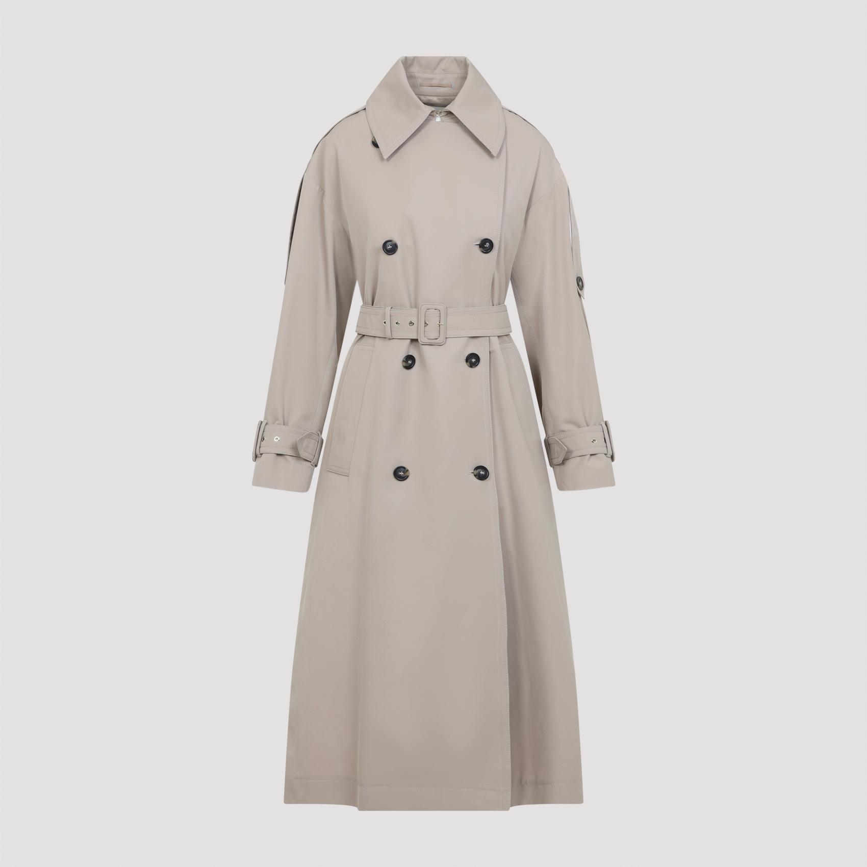 sportmax gocce trench nude & neutrals polyester cotton coat - women