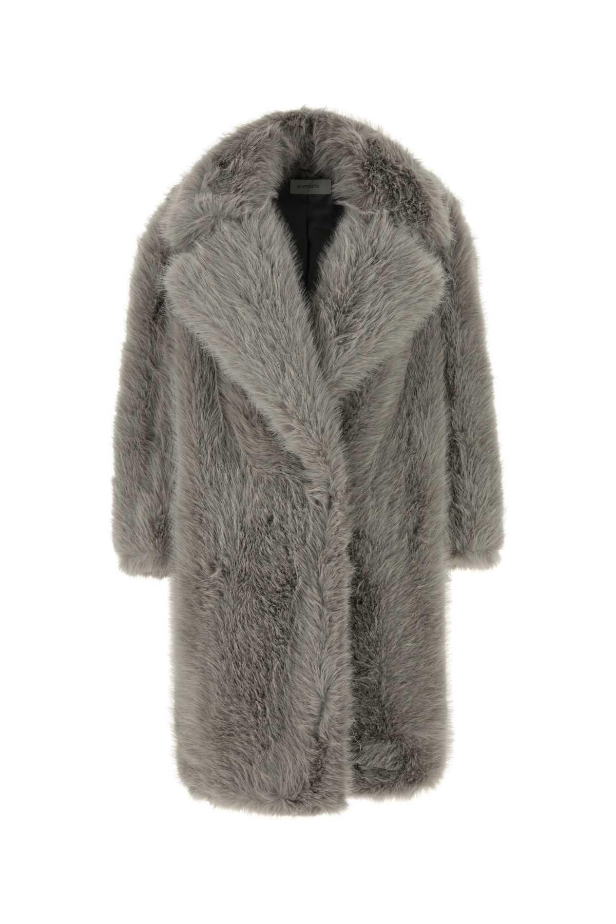 sportmax grey manico eco fur