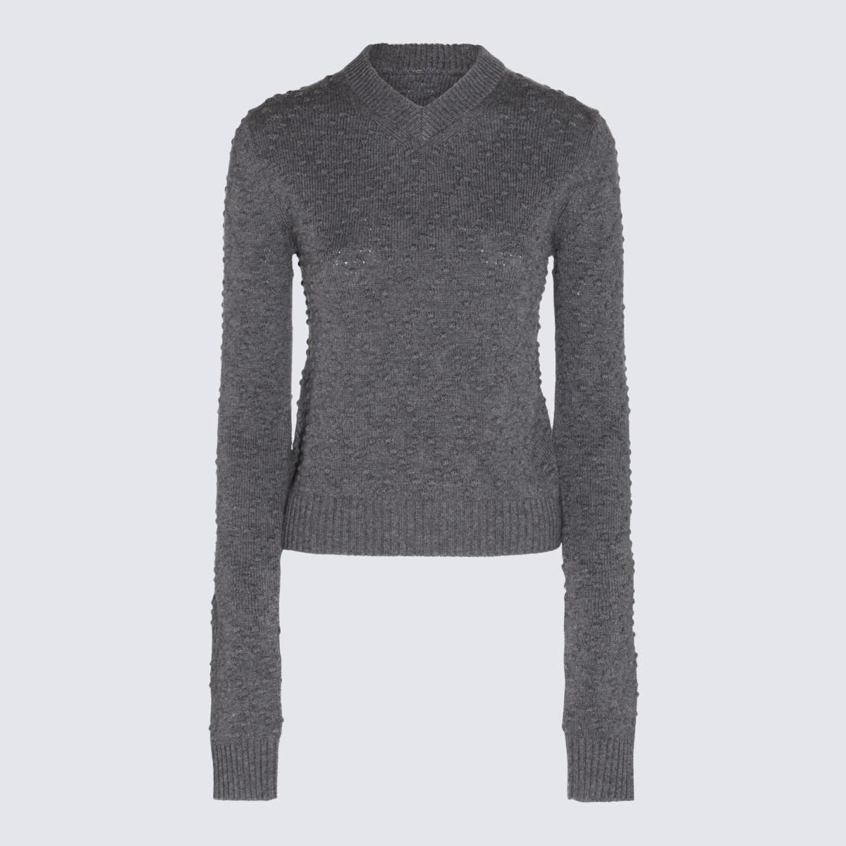 sportmax grey wool and cashmere blend salve sweater