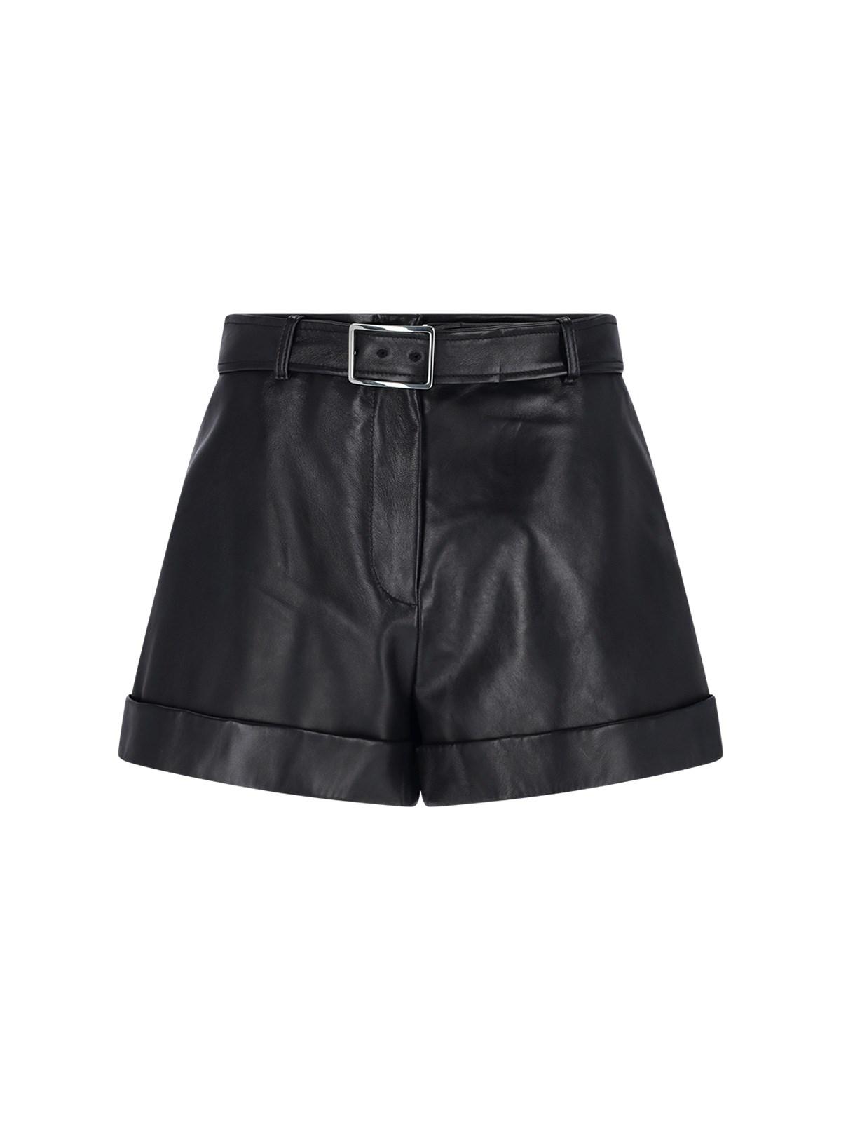 sportmax leather shorts
