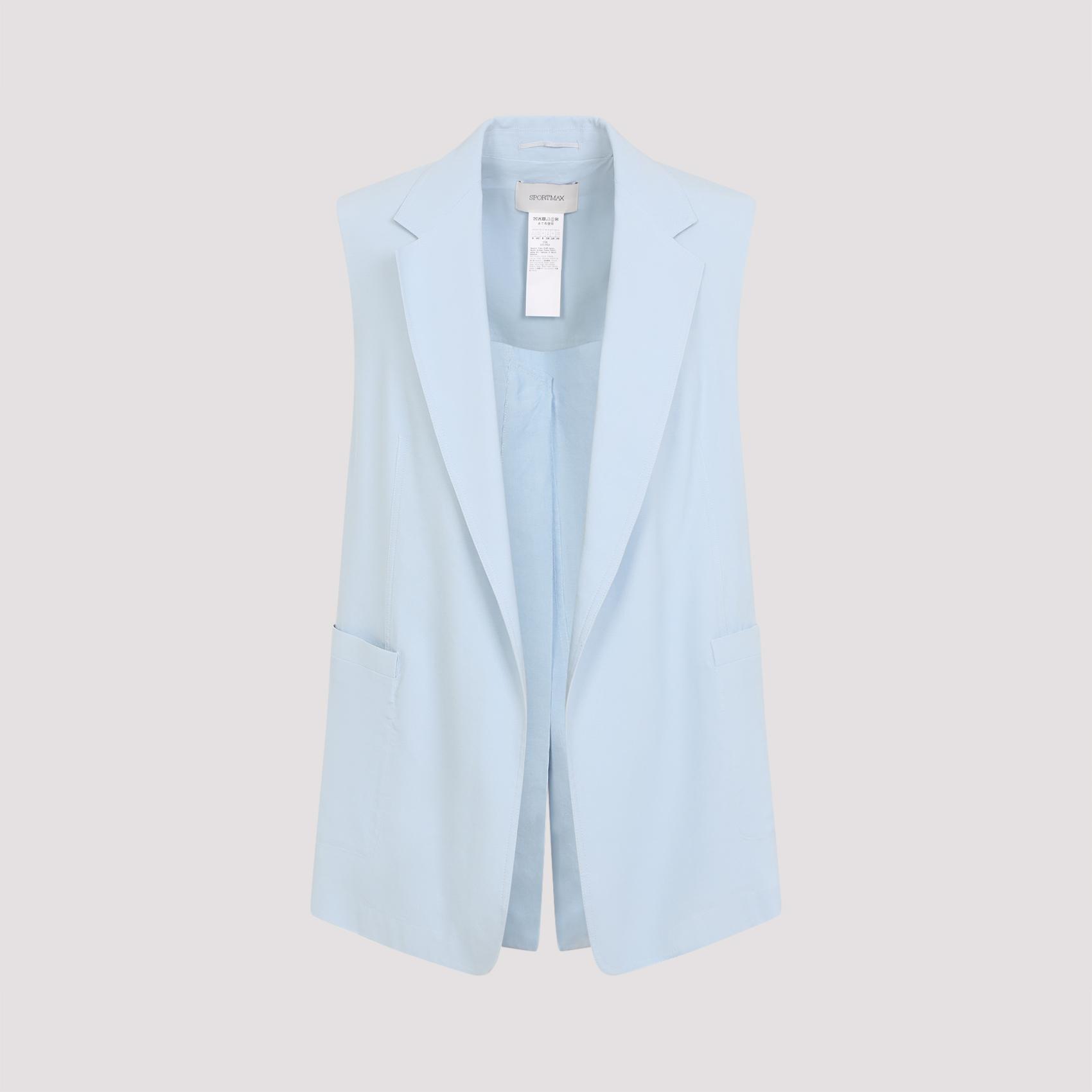 sportmax maggio gilet blue viscose textile paper - women