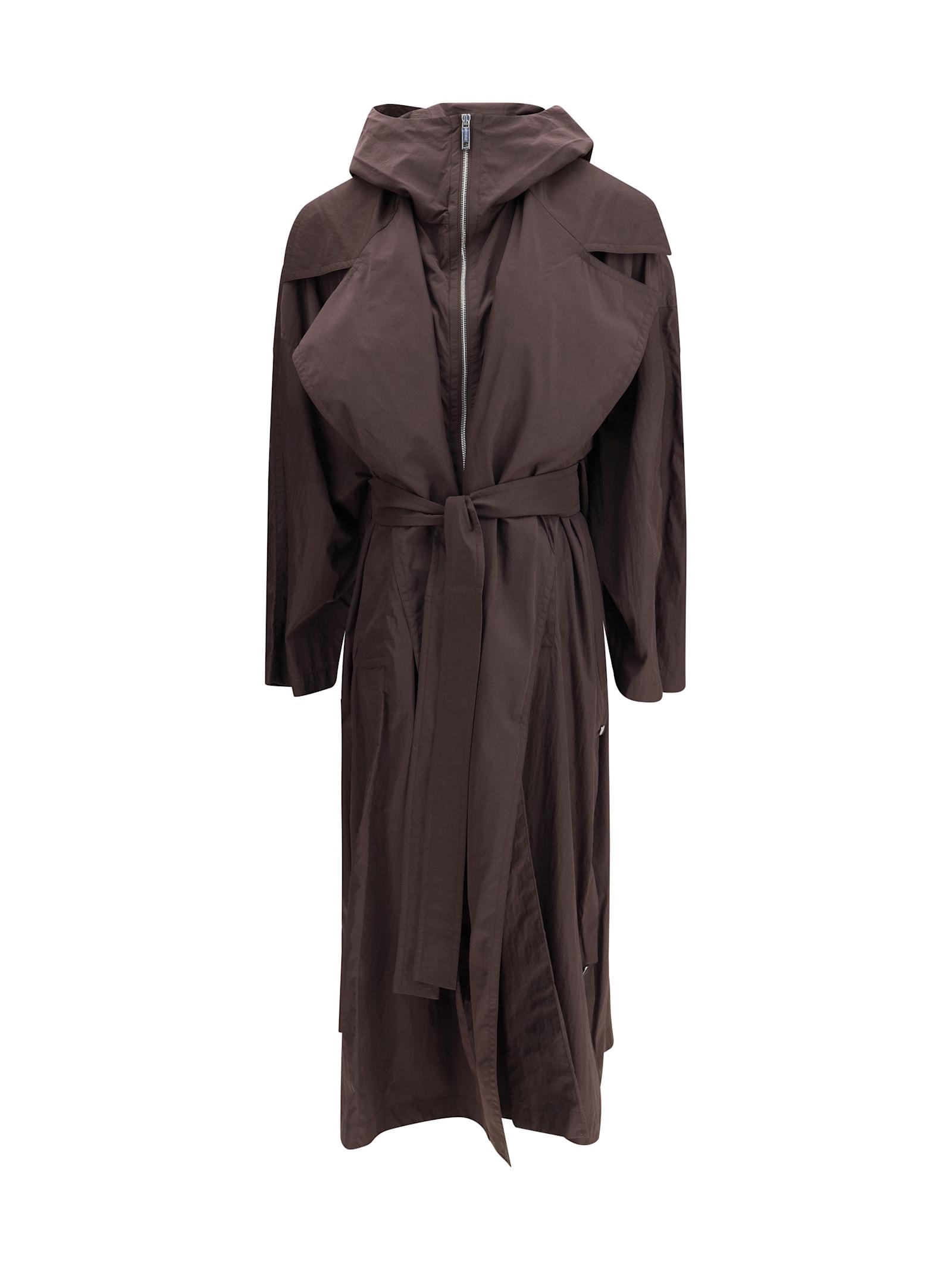 sportmax oversized barba trench coat in taffeta