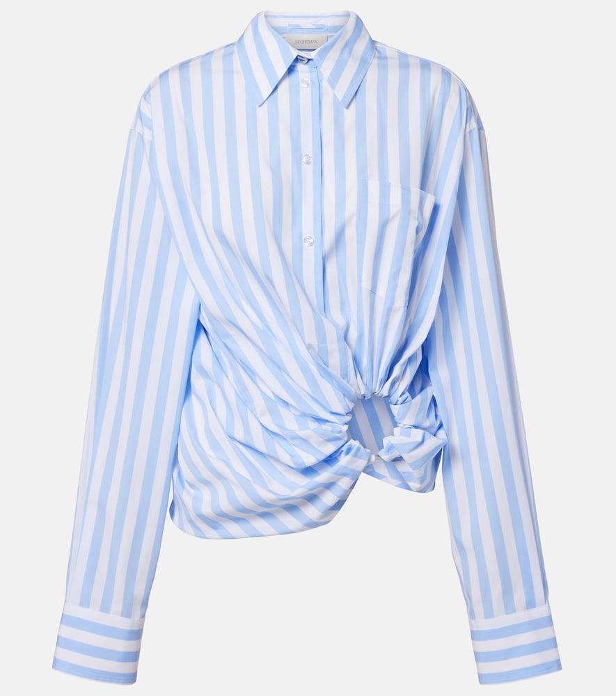 sportmax palmizi cutout striped cotton poplin shirt