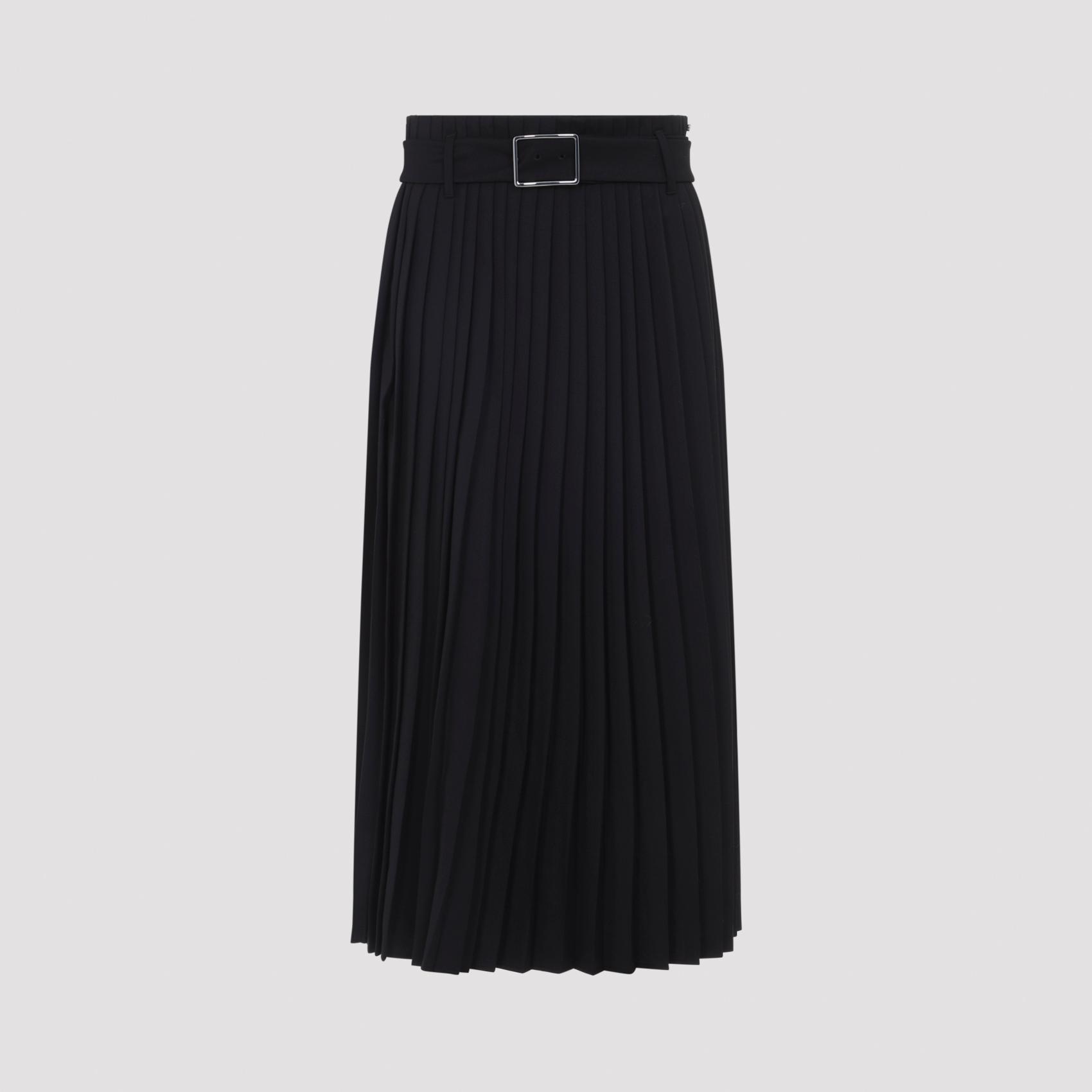 sportmax panteon midi skirt black virgin wool polyester - women