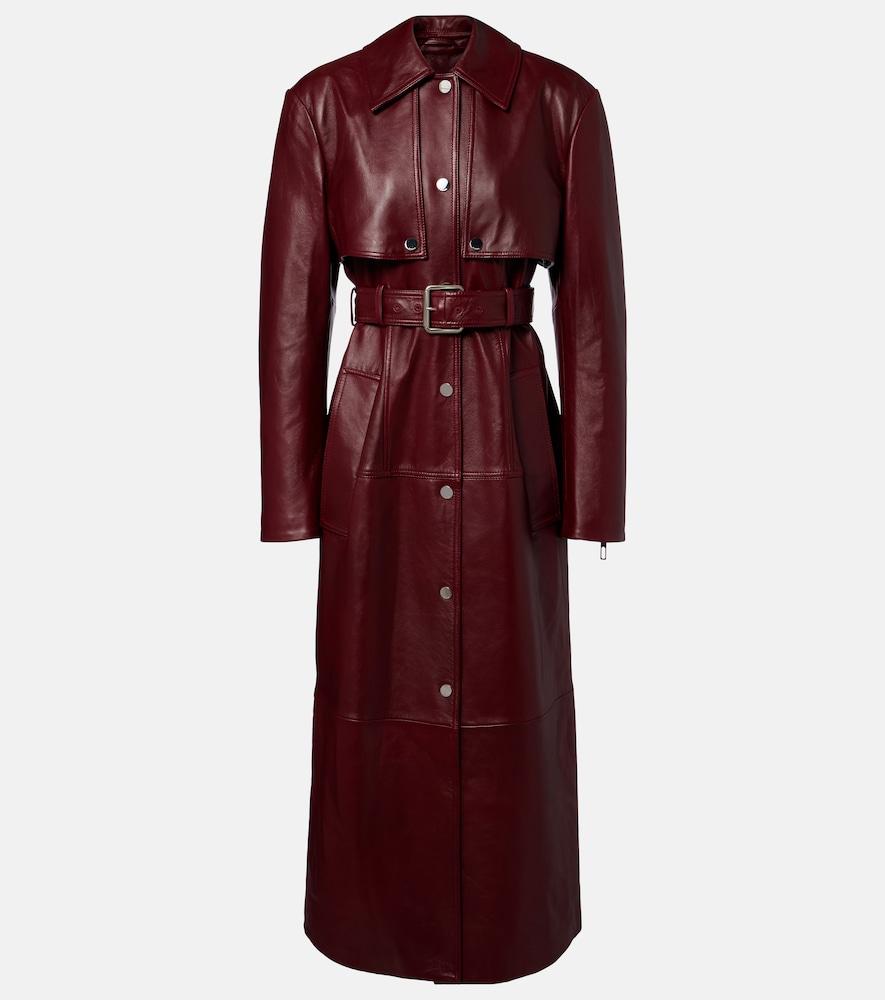 sportmax paste leather trench coat