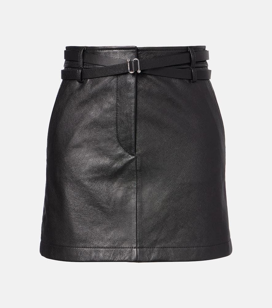 sportmax patto leather miniskirt