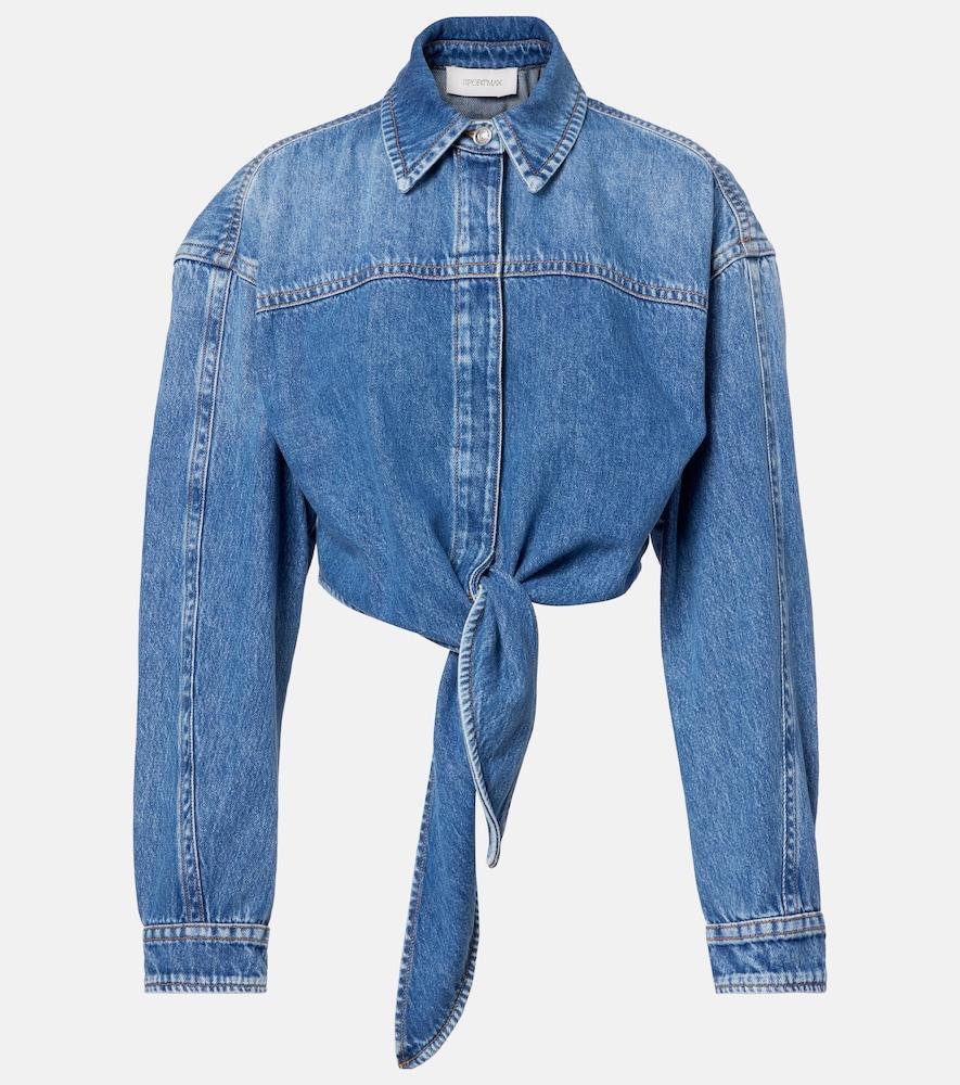 sportmax pevera cropped denim shirt