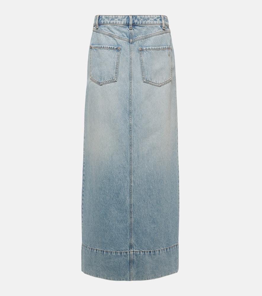 sportmax piave denim maxi skirt