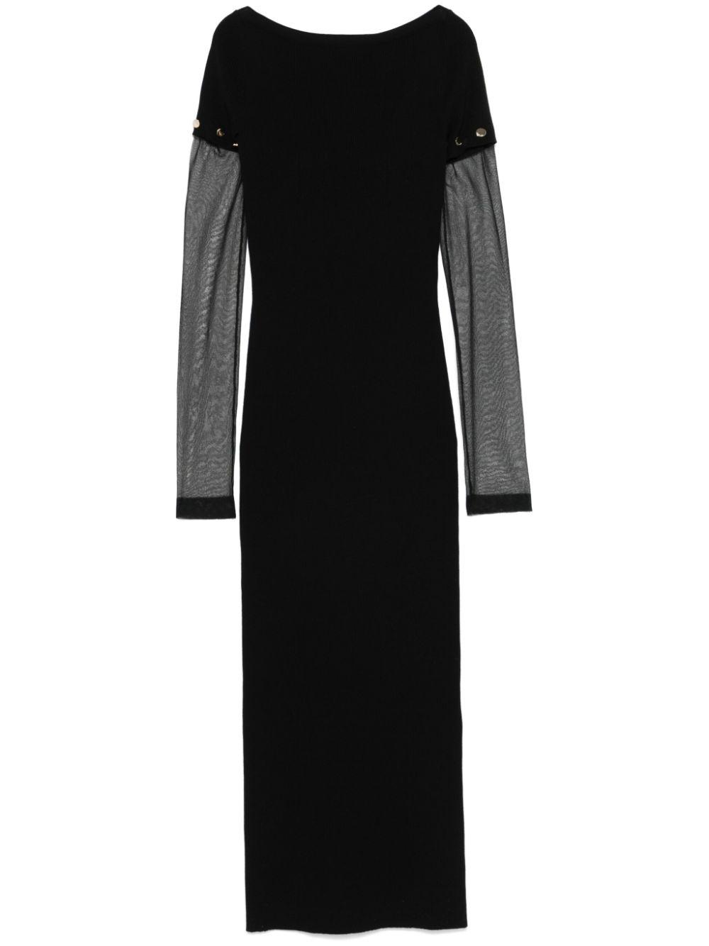 sportmax pre dresses black viscose polyester - women