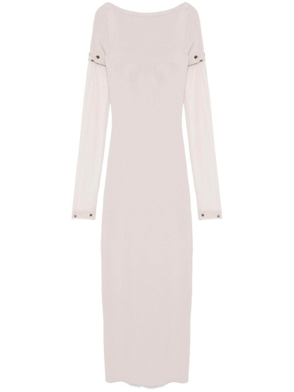 sportmax pre dresses dove grey viscose polyester - women