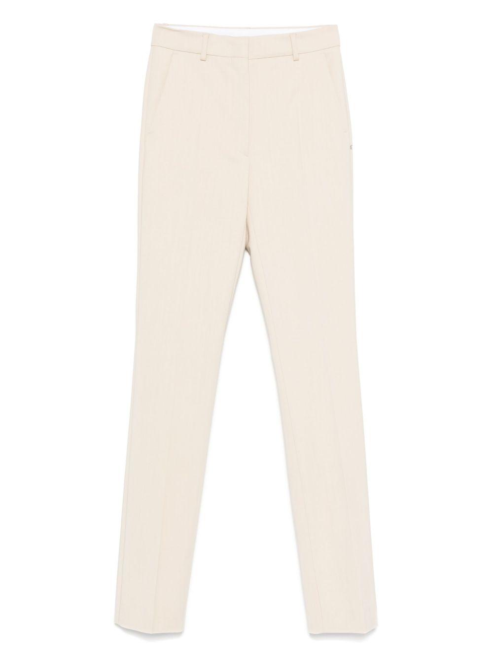 sportmax pre trousers ivory viscosa - women