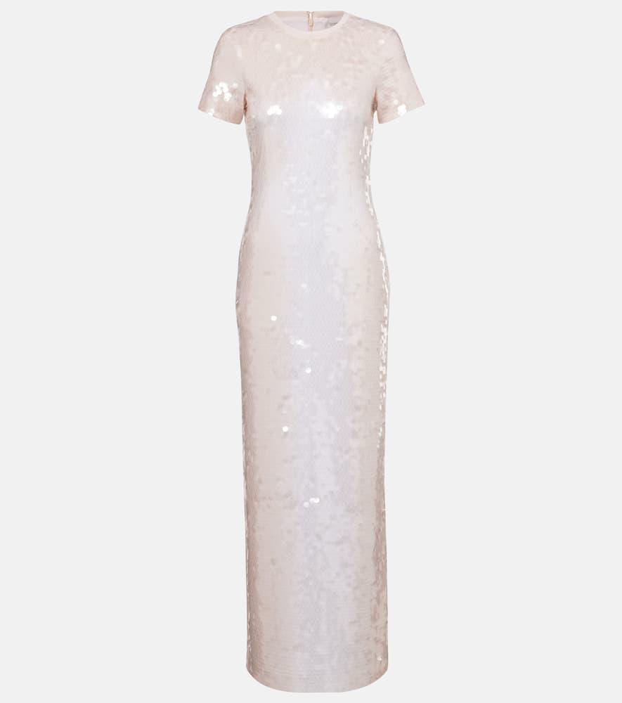 sportmax sequined jersey maxi dress