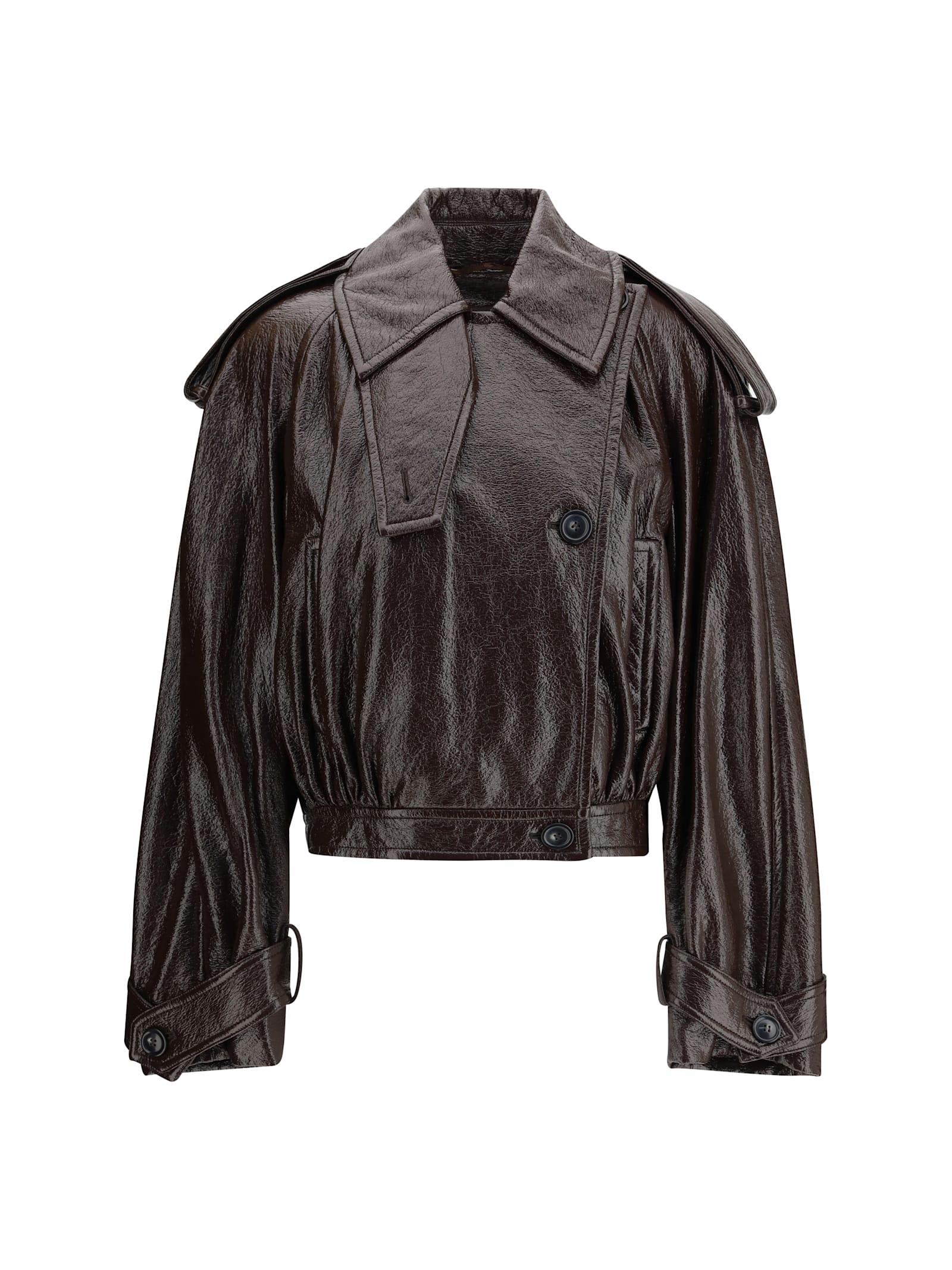 sportmax short hybrid trench coat in coated cotton