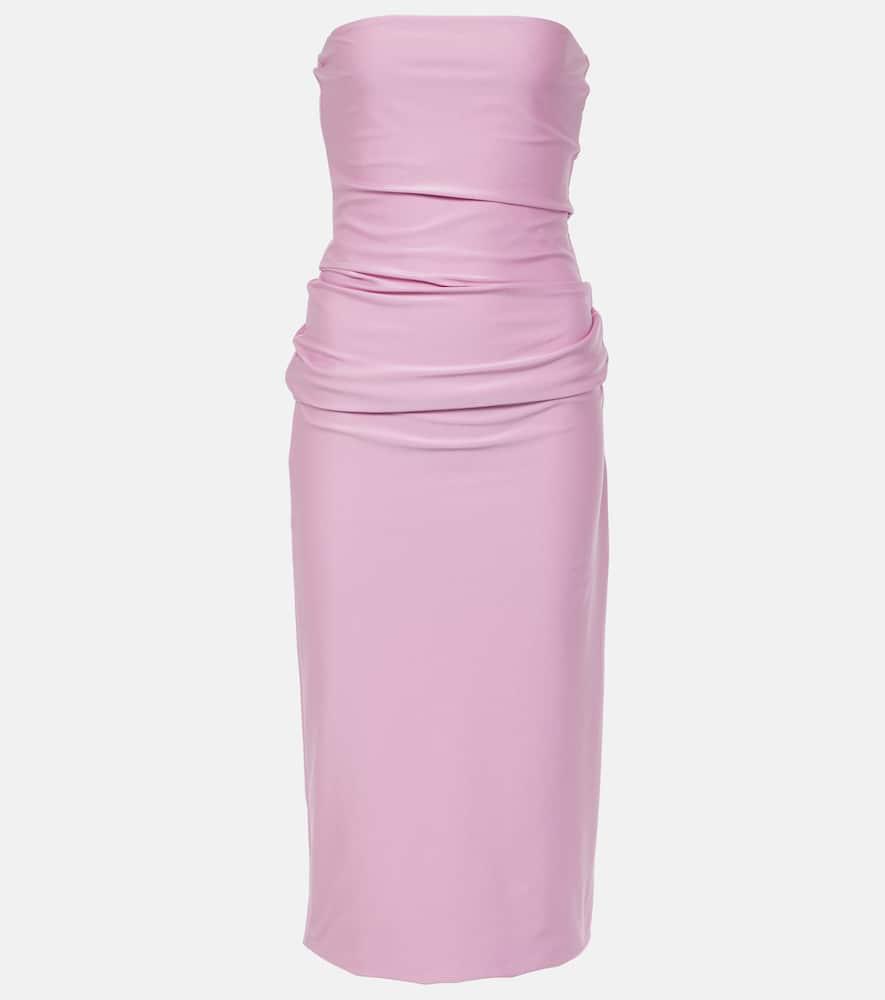 sportmax strapless jersey midi dress