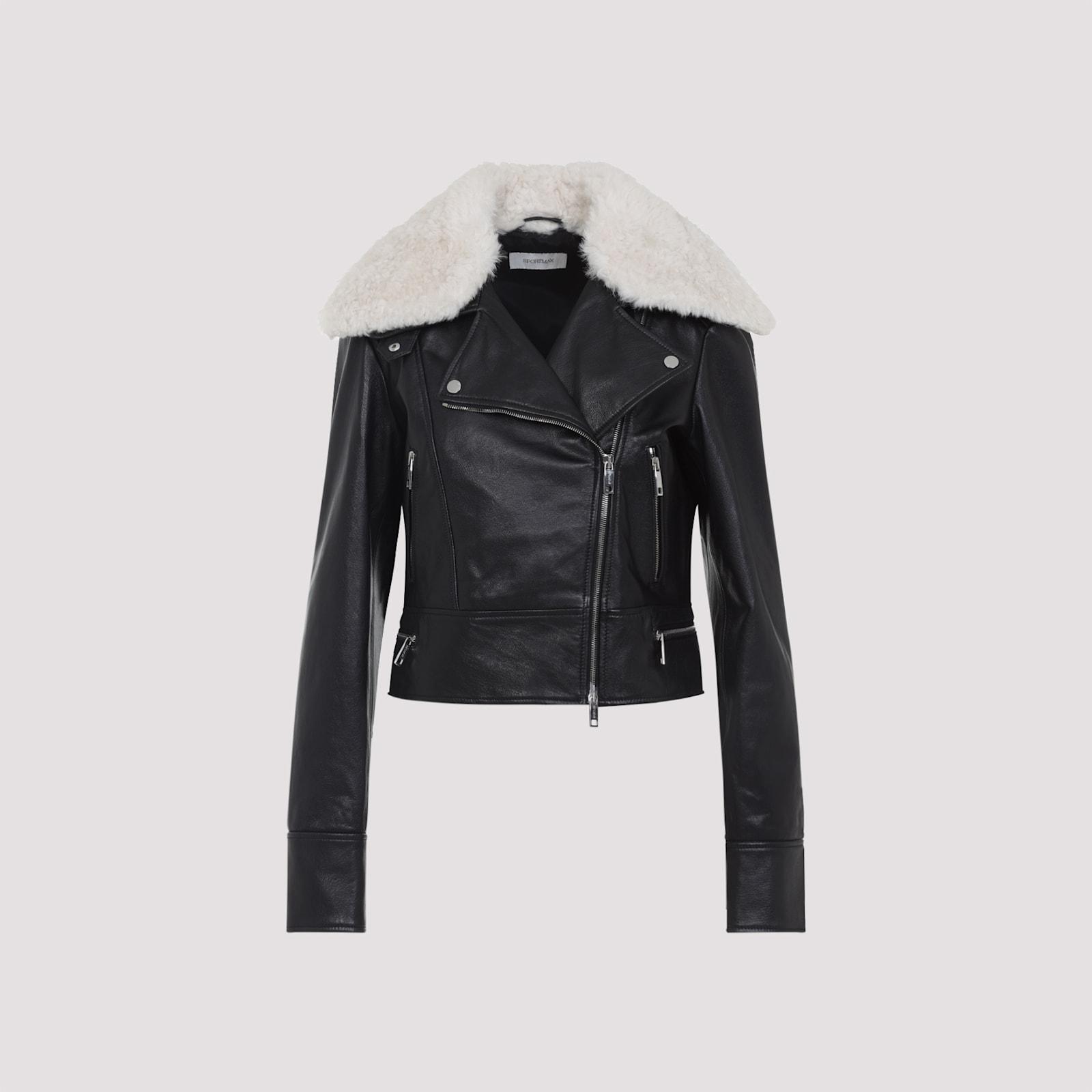 sportmax toscana leather biker jacket