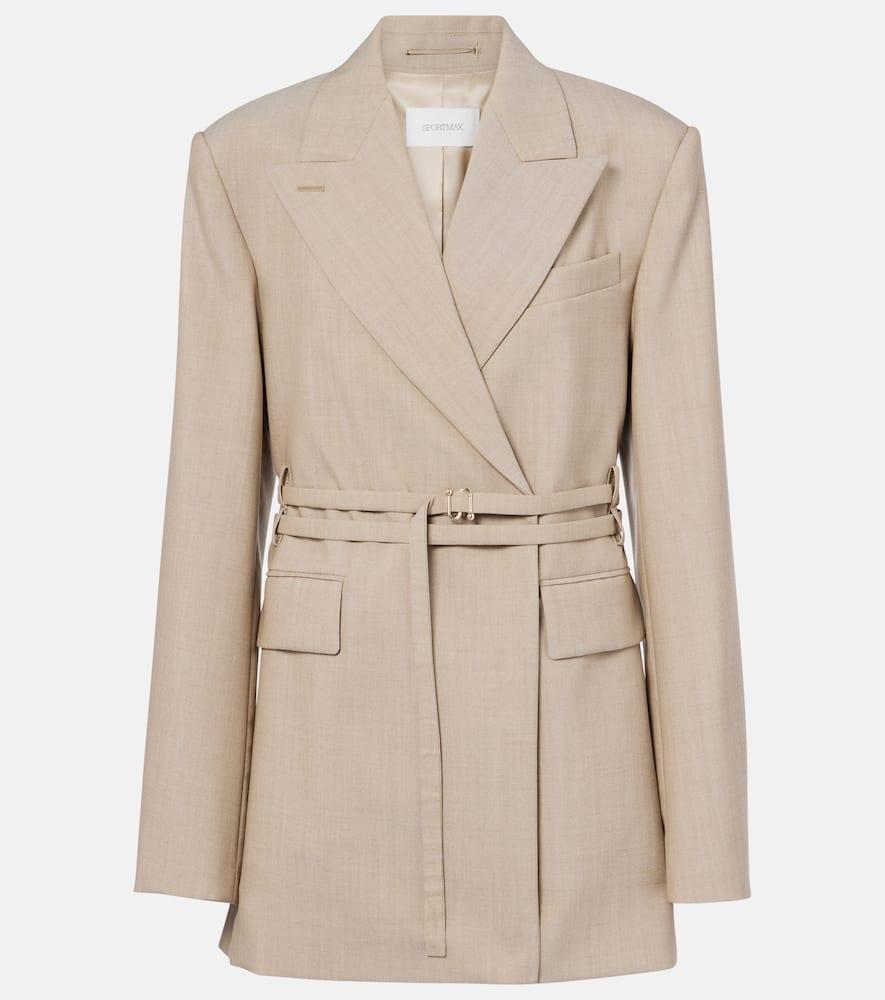 sportmax tubinga belted virgin wool blazer