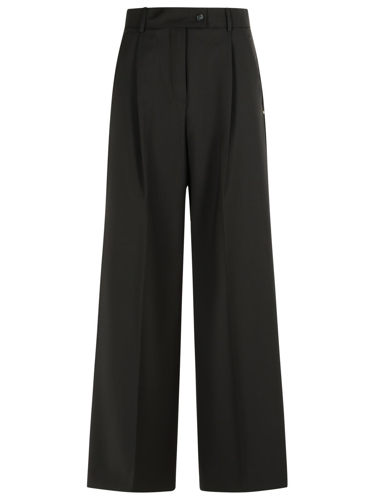 sportmax vela dark brown virgin wool pants