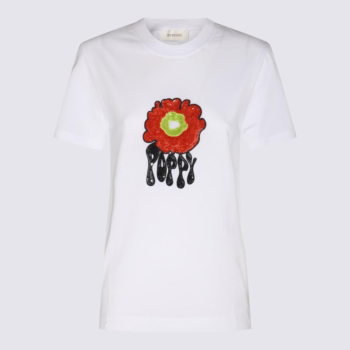 sportmax white cotton vallo t-shirt