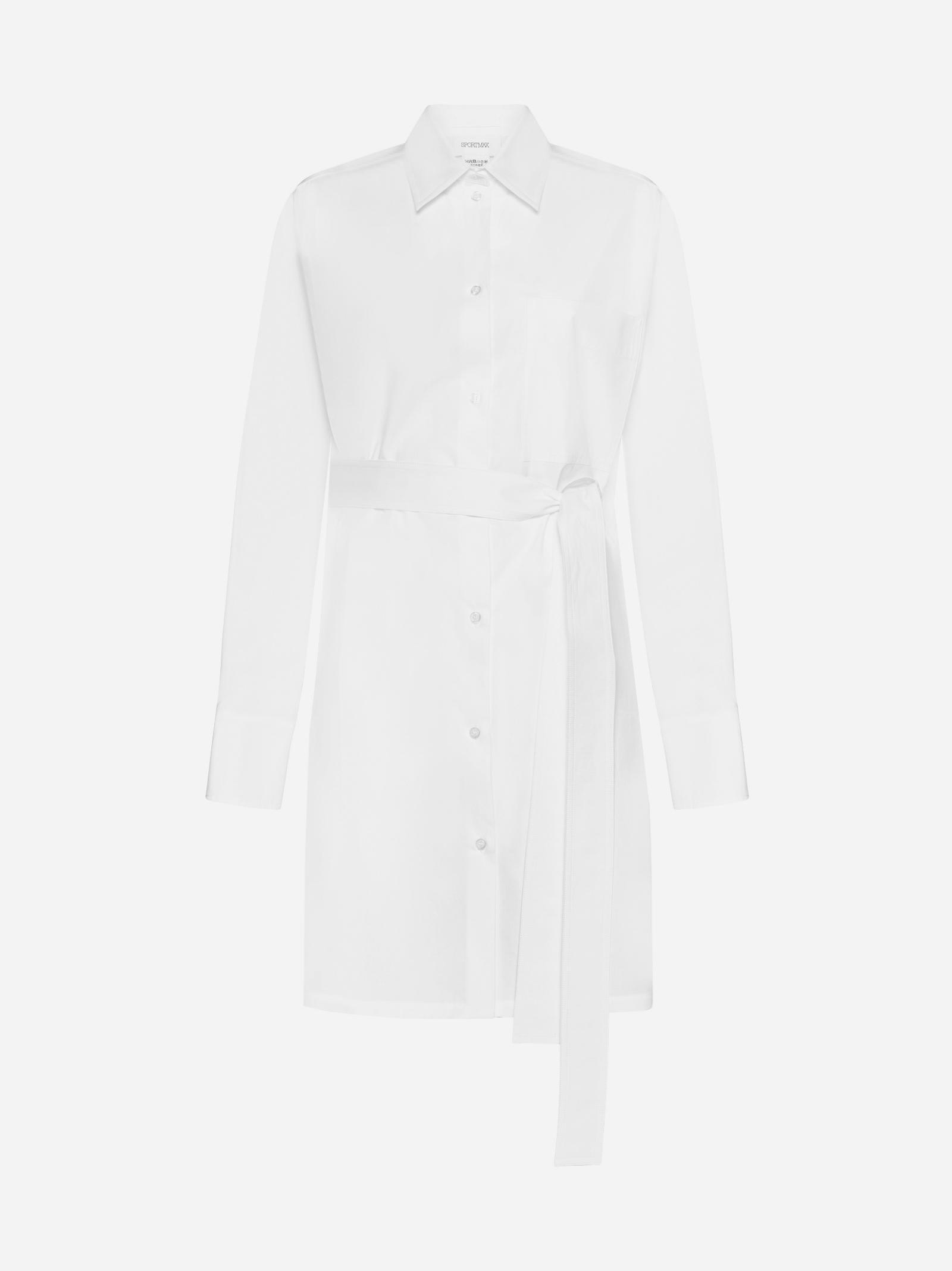 sportmax william cotton-blend shirt dress