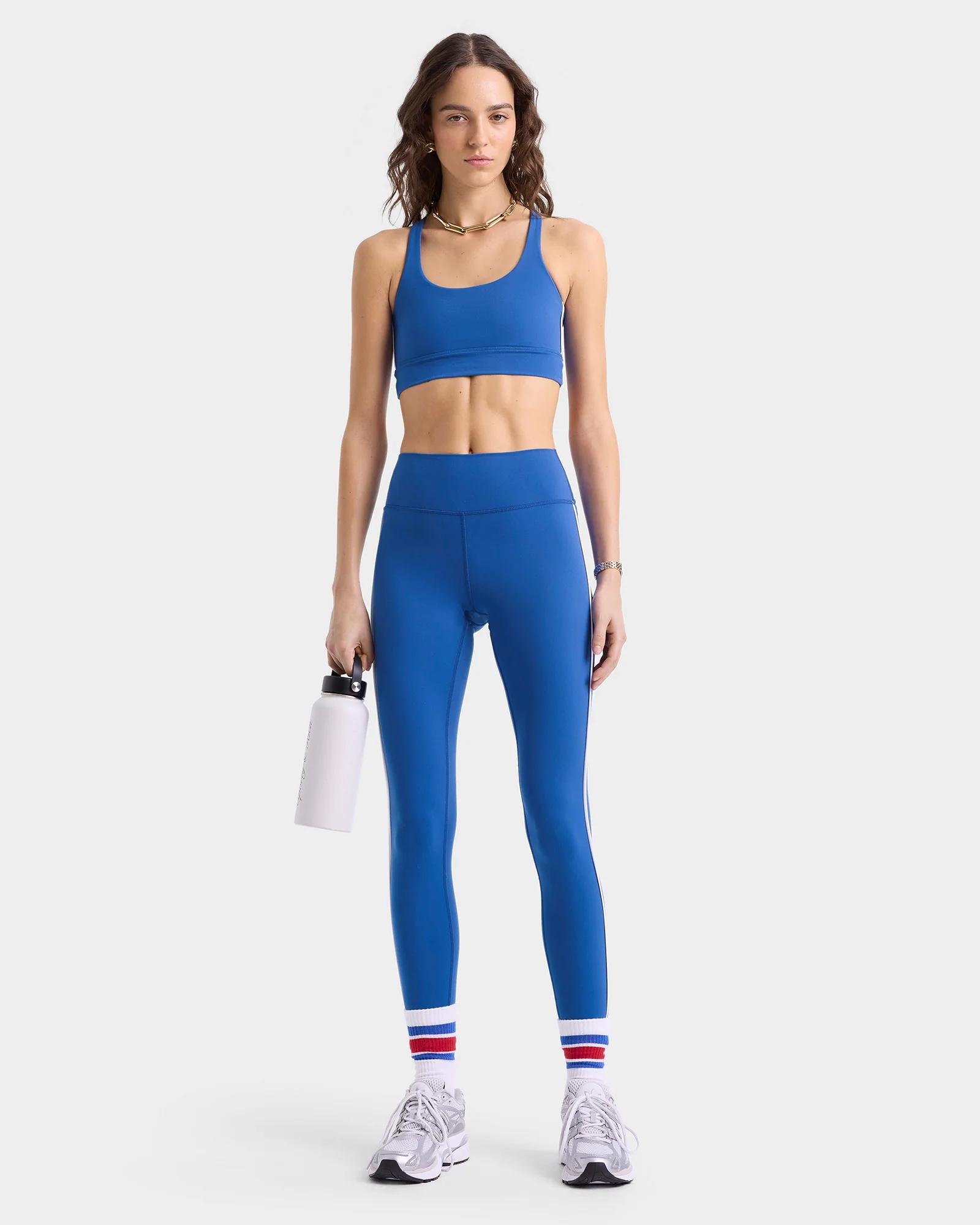 sporty & rich bold health legging blue nylon elasthanne pant - women