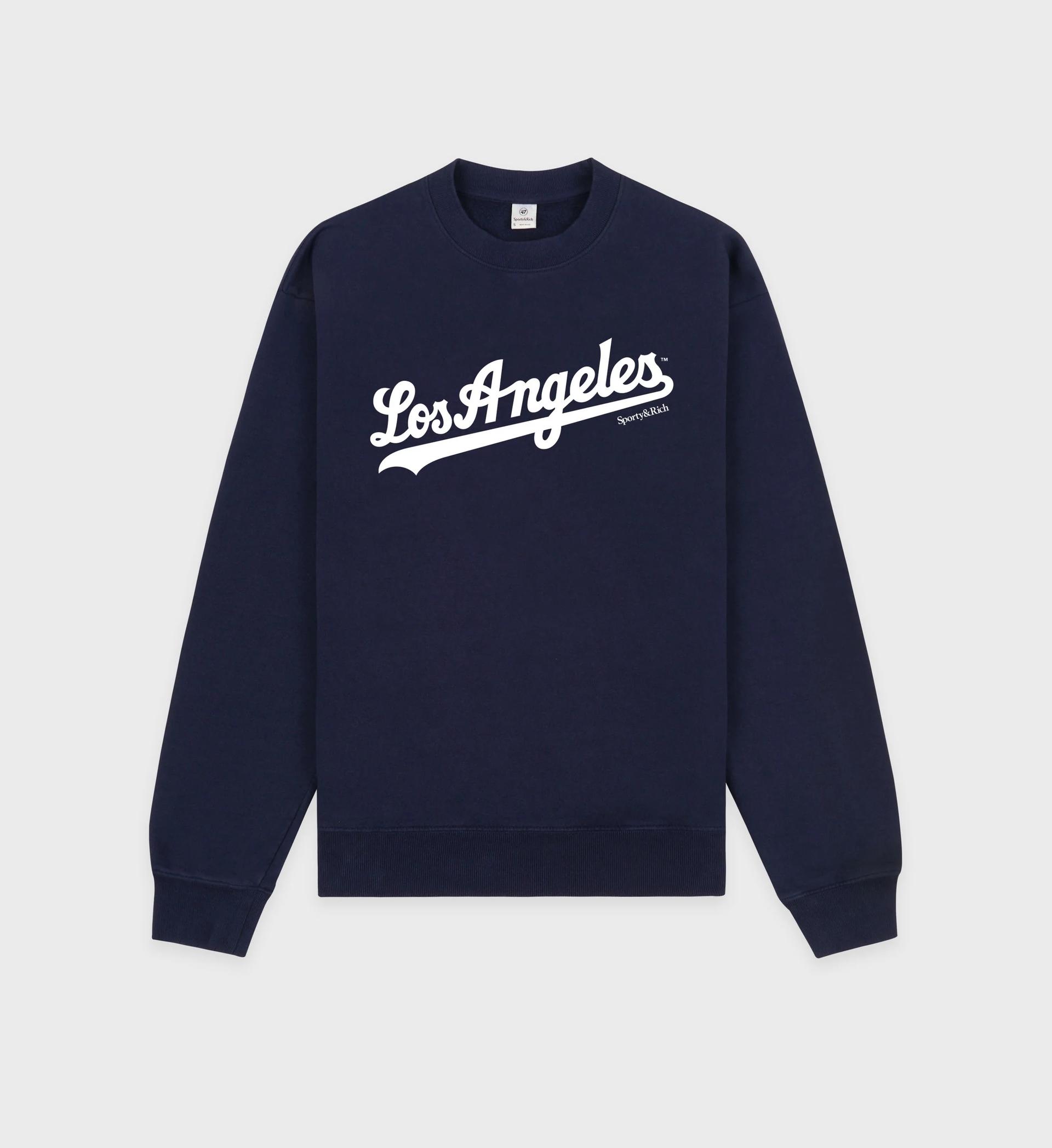 sporty & rich dodgers crewneck blue cotton sweatshirt - women