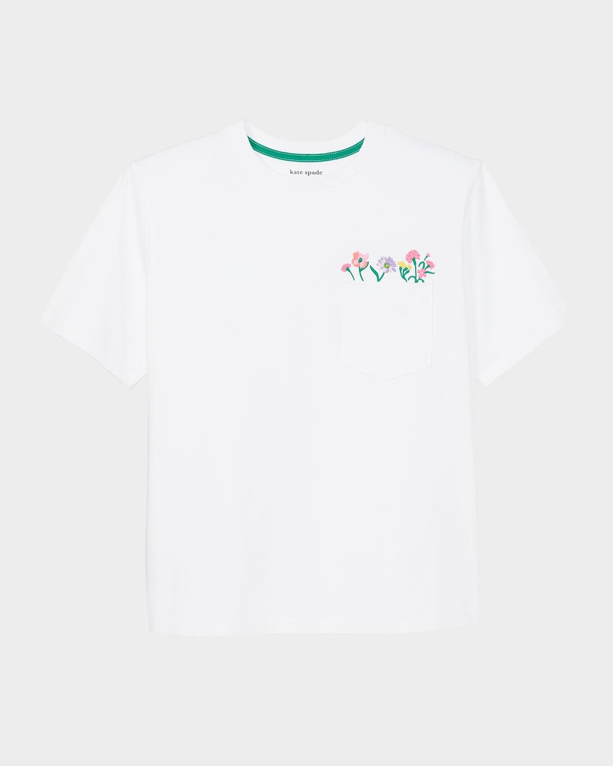 spring bouquet embroidered cotton tee