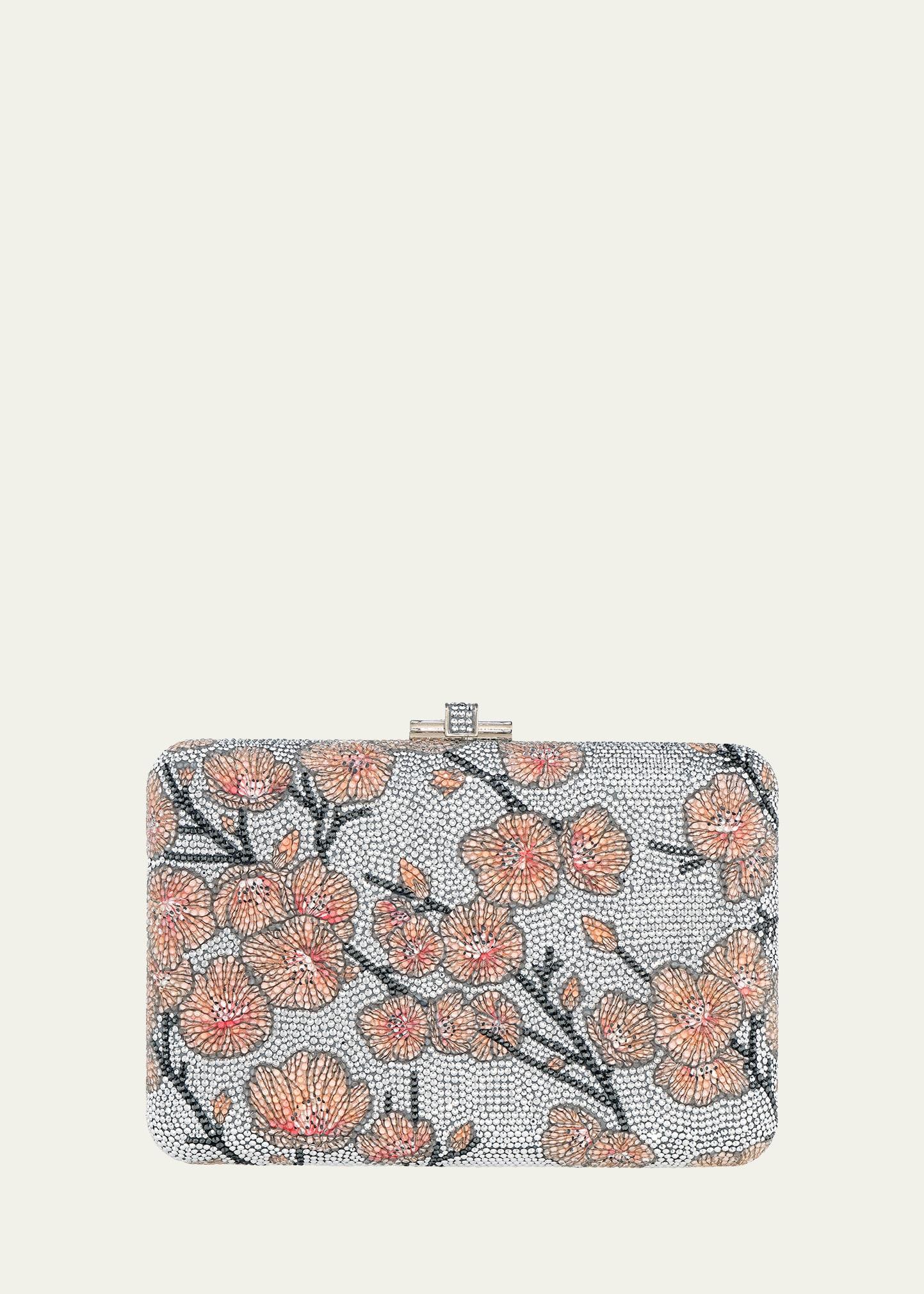 spring cherry crystal slim clutch bag