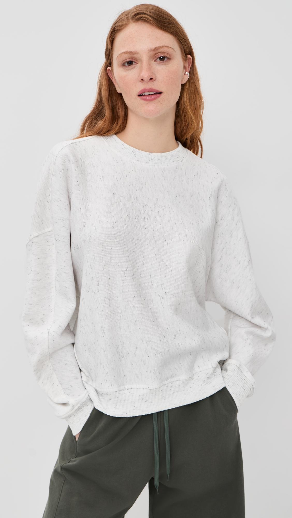 spring tweedy sweatshirting crew neck sweater