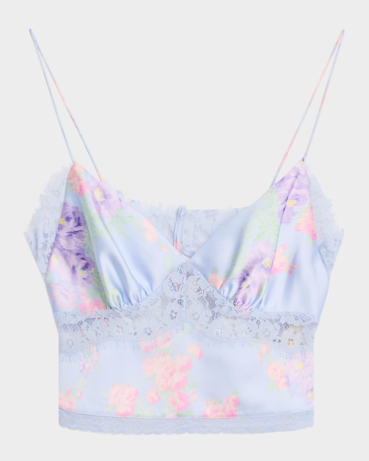 spritely satin floral cami