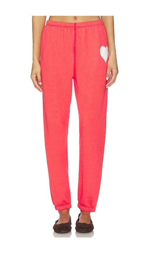 sprwmn heart sweatpants in red.