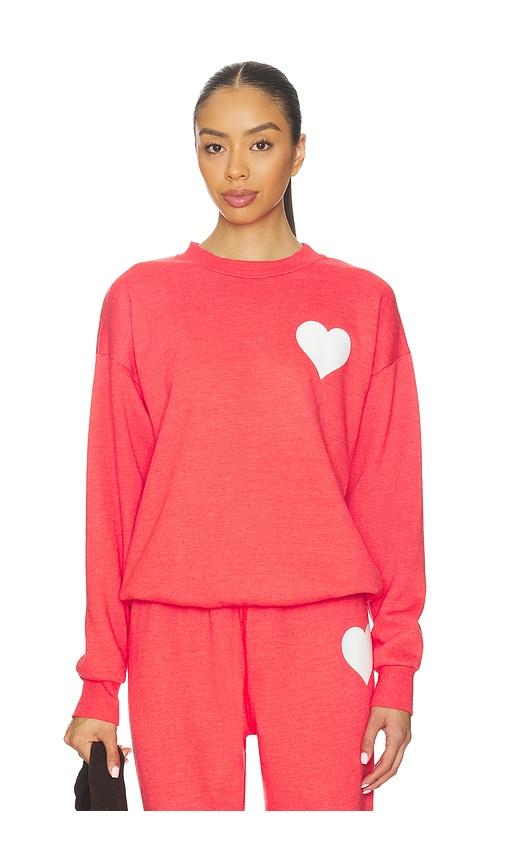 sprwmn heart sweatshirt in red.