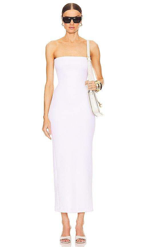 sprwmn tube dress in white.