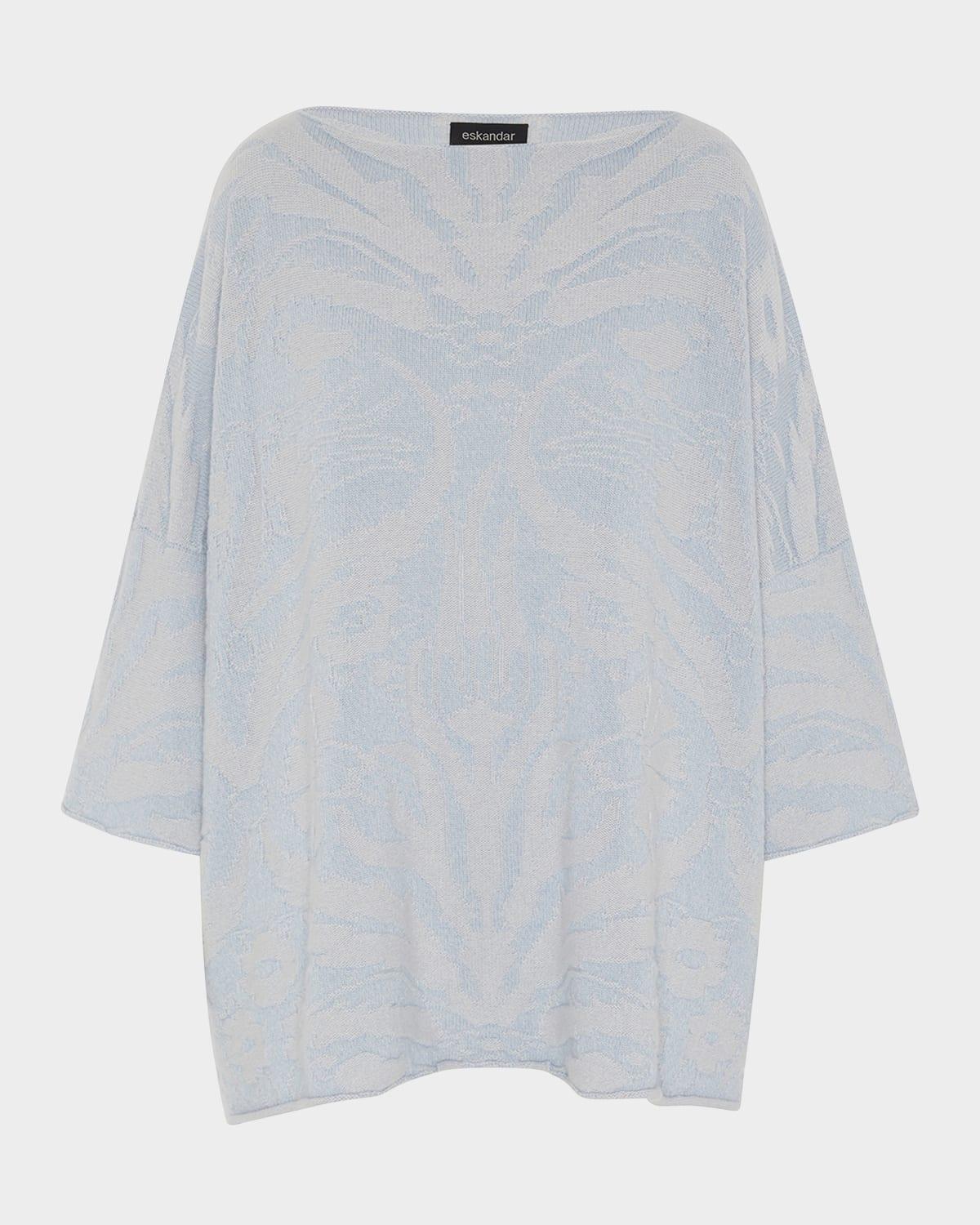square 3/4 sleeve cashmere top (long length)