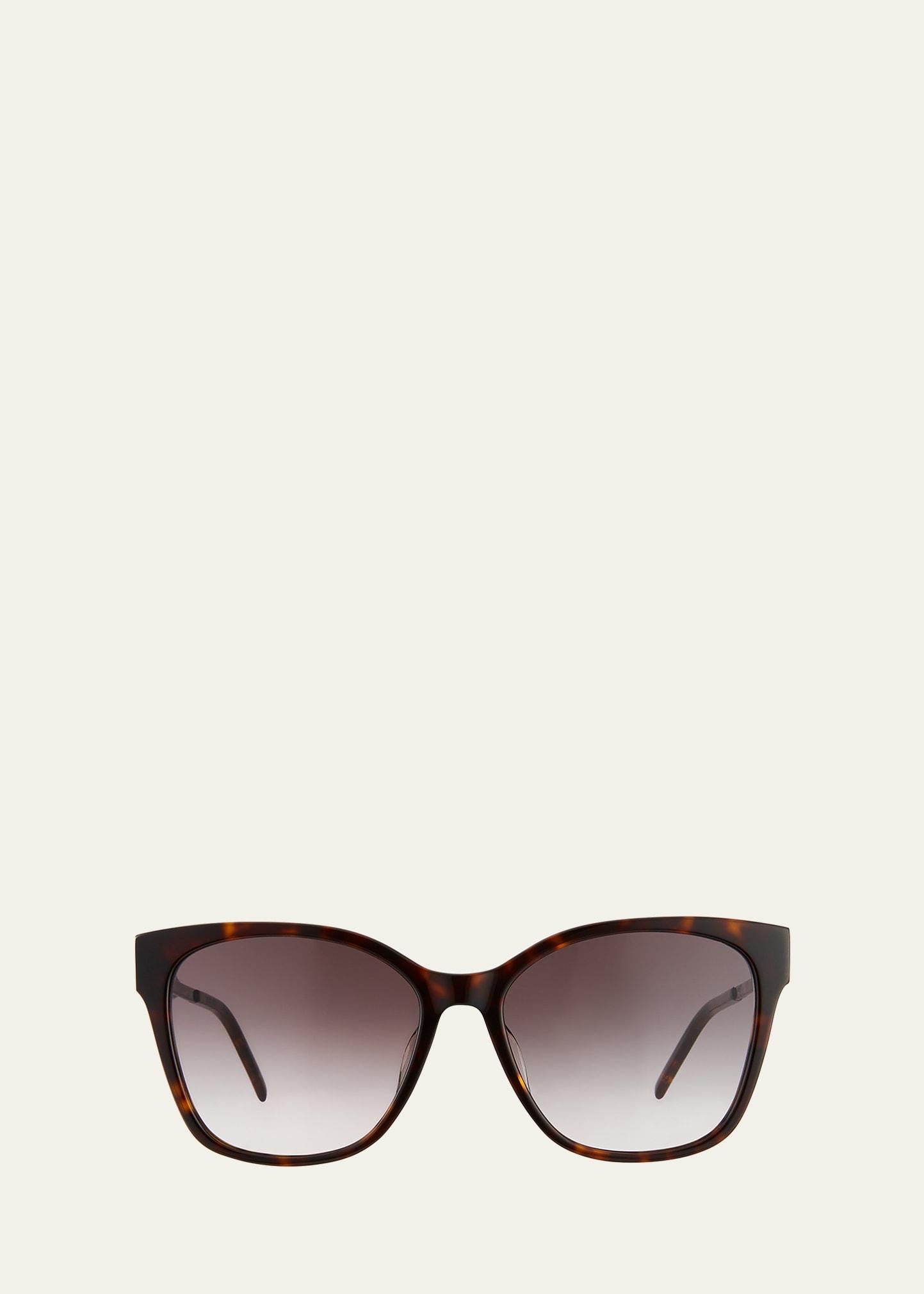 square acetate & metal sunglasses