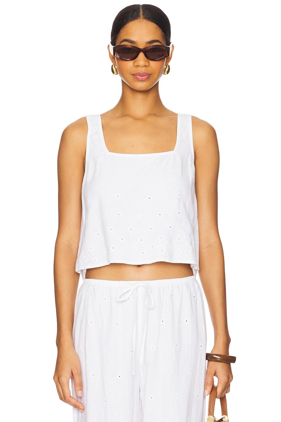 square neck button back tank