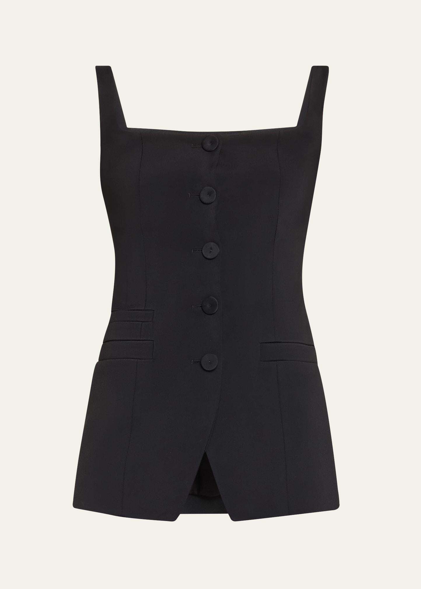 square-neck buttoned top