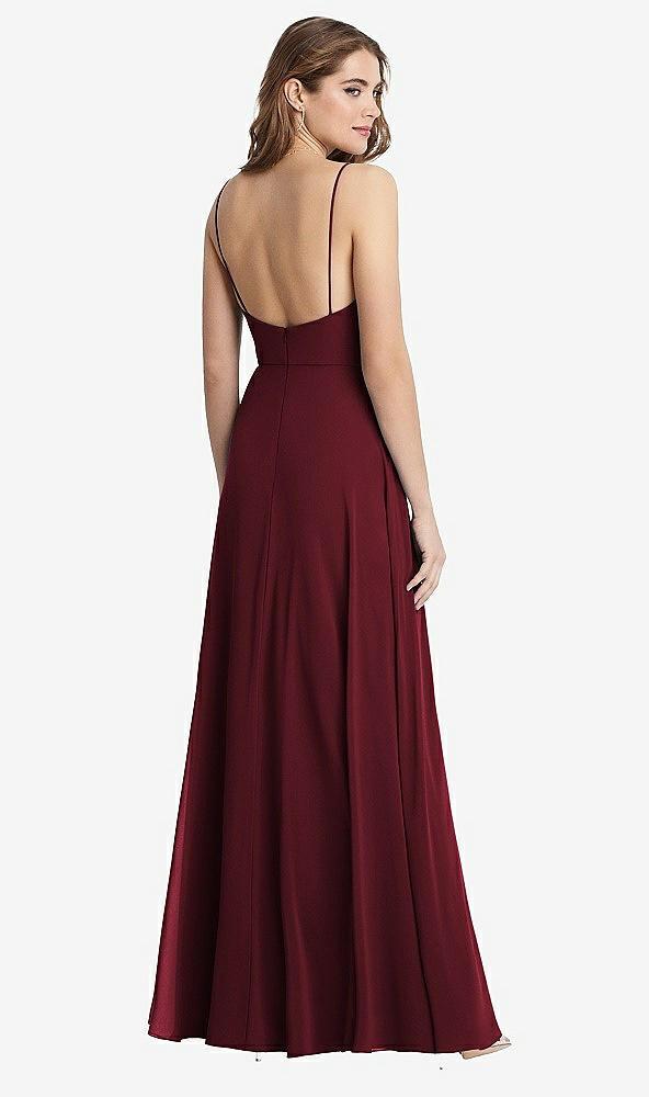 square neck chiffon maxi dress with front slit - elliott
