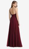 square neck chiffon maxi dress with front slit - elliott
