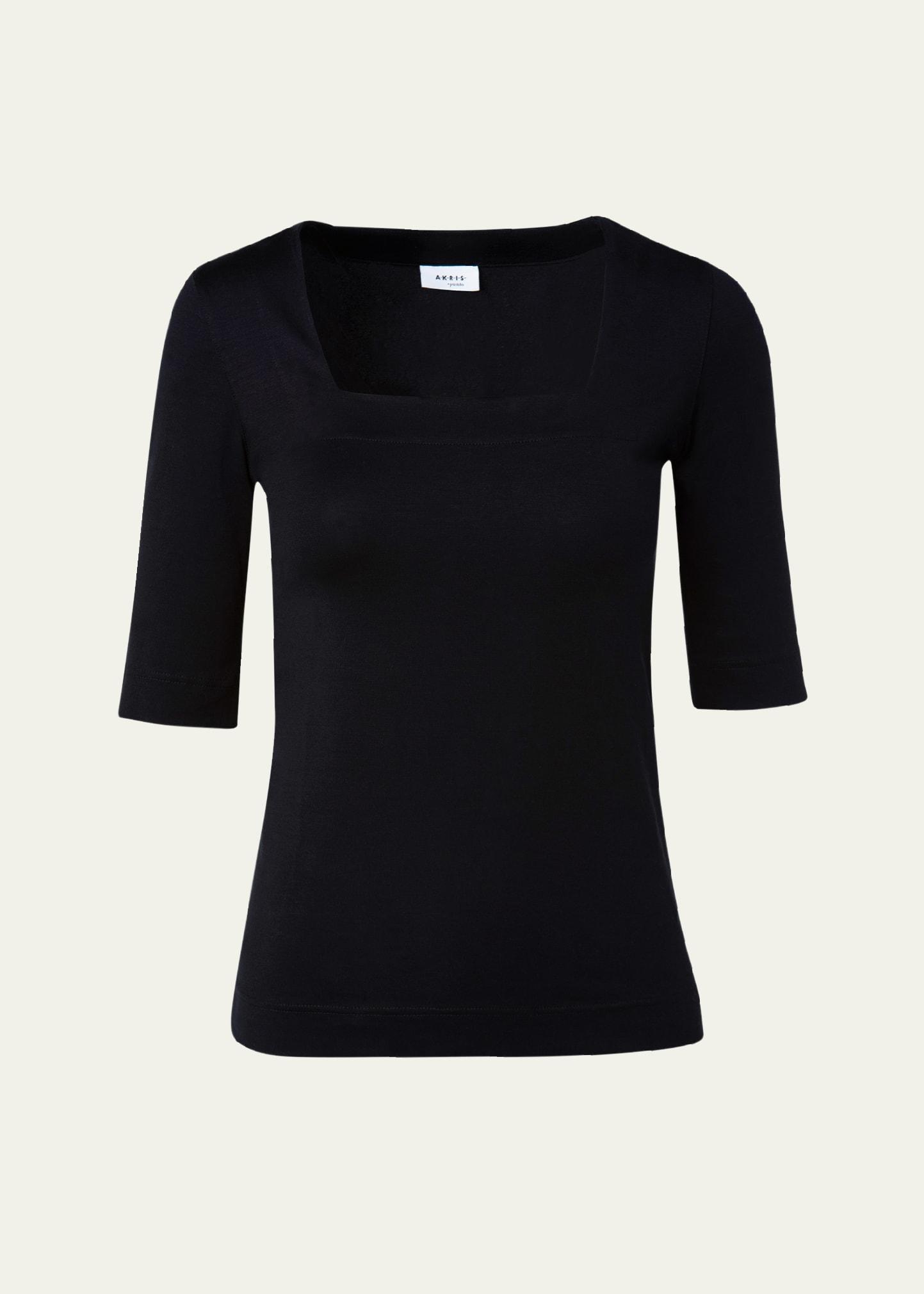 square-neck jersey top