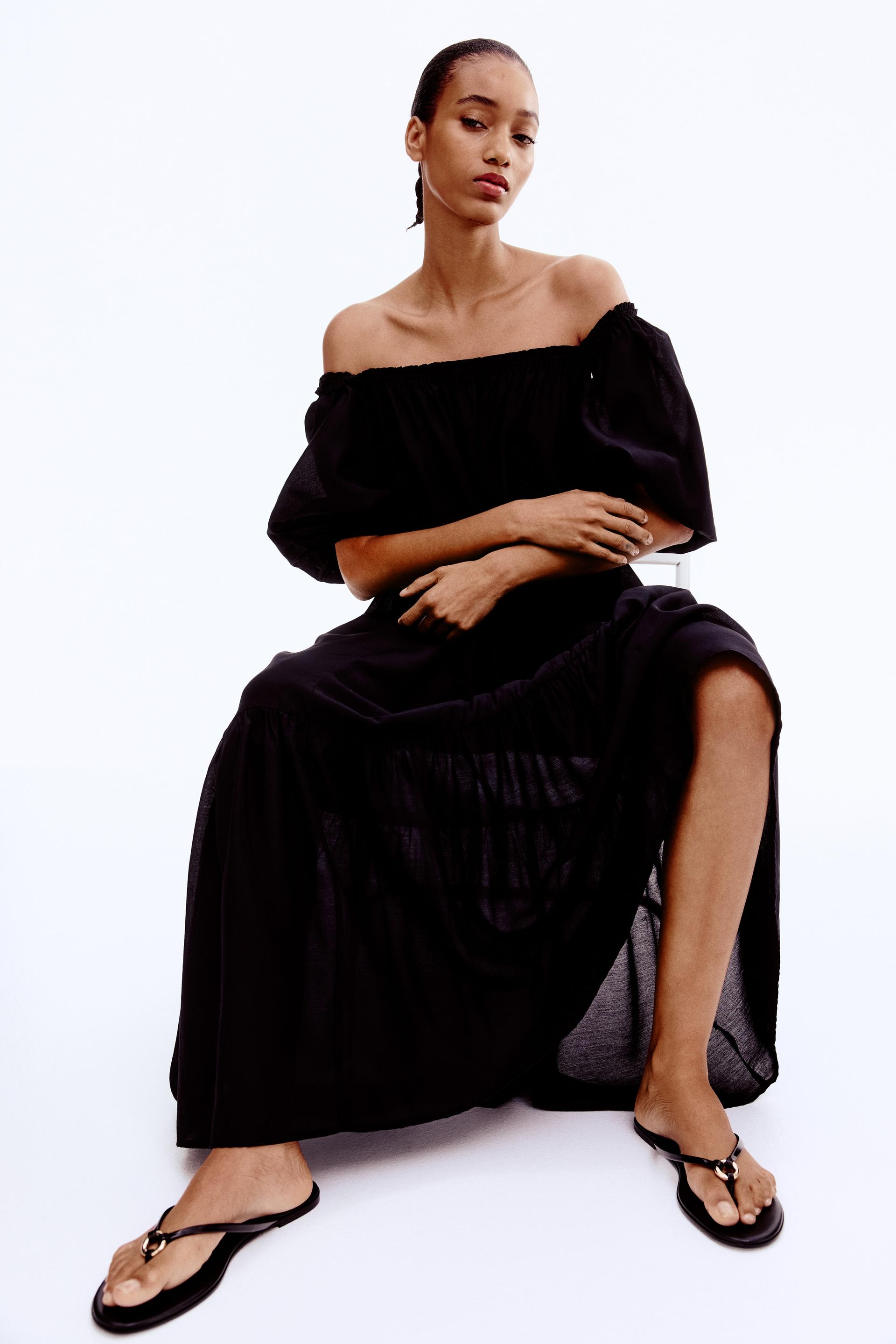 square-neck maxi dress