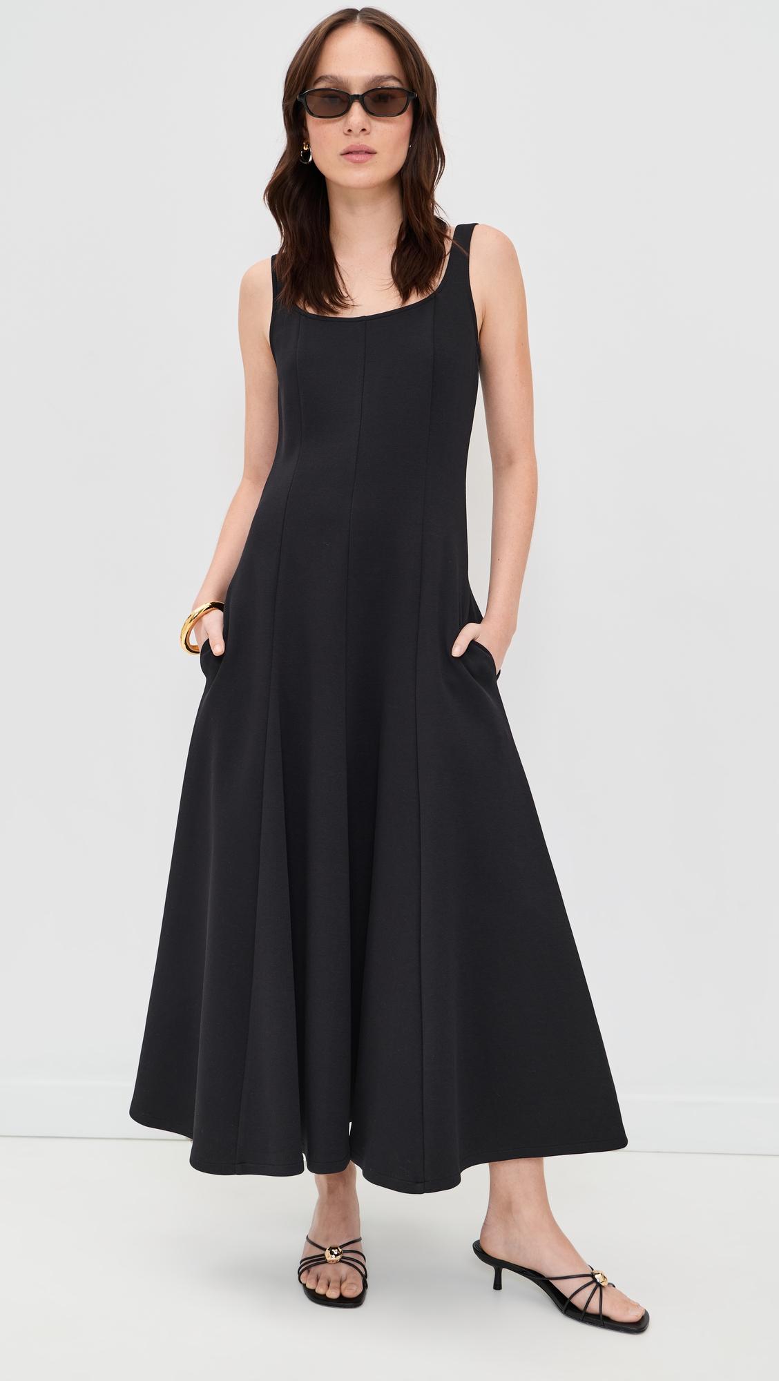 square neck seamed dress