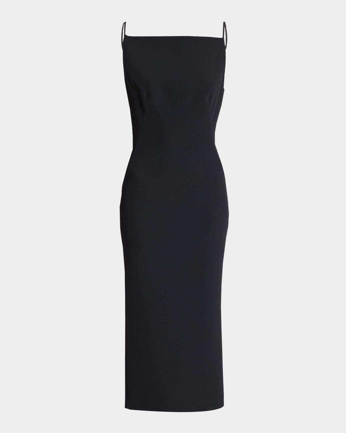 square-neck sleeveless midi dress
