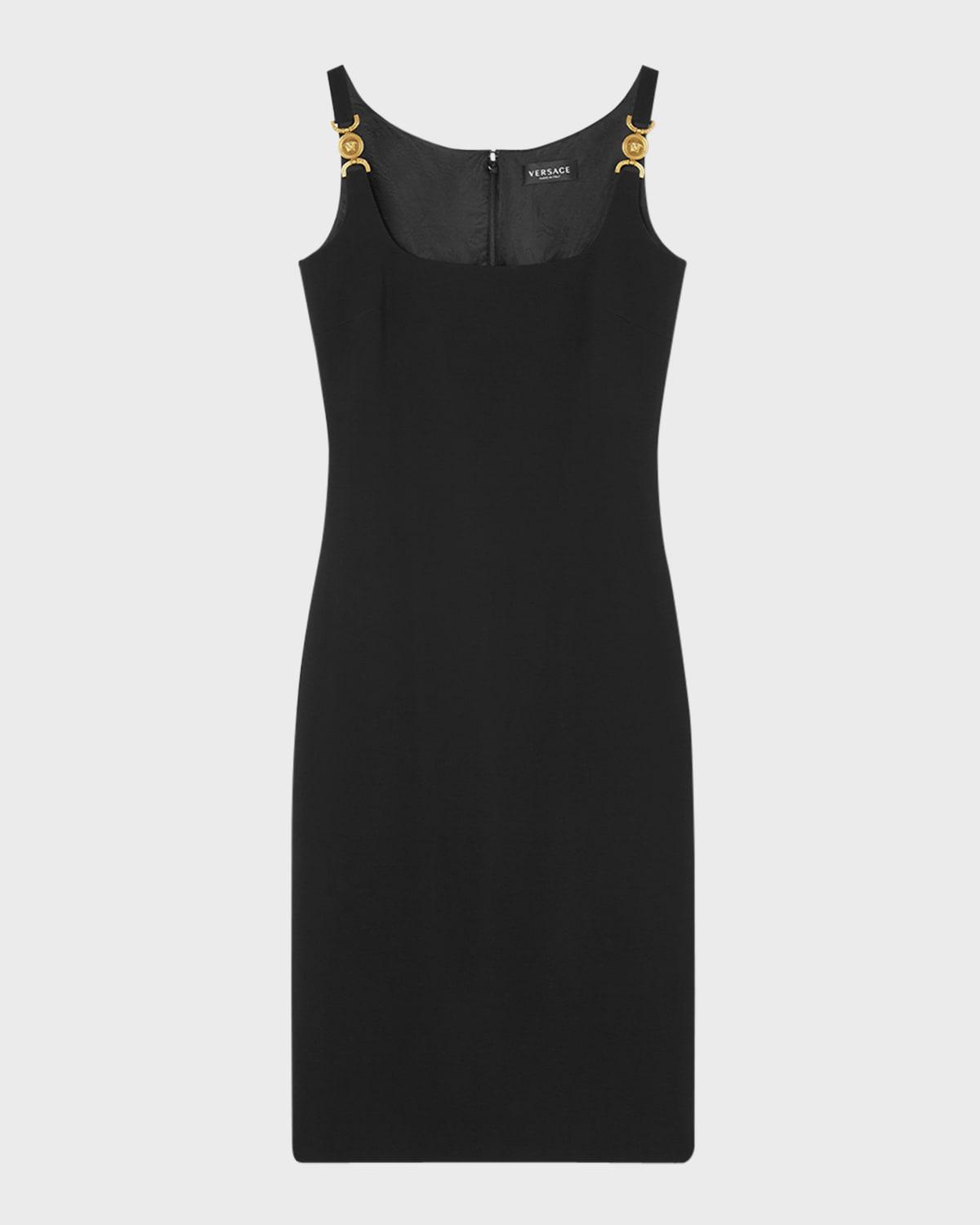 square-neck sleeveless responsible techno cady stretch sheath dress