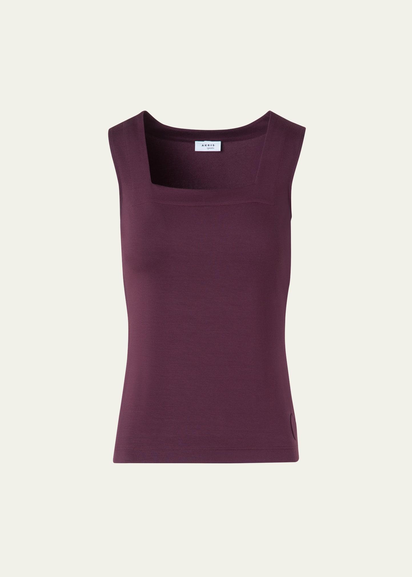 square-neck stretch jersey top