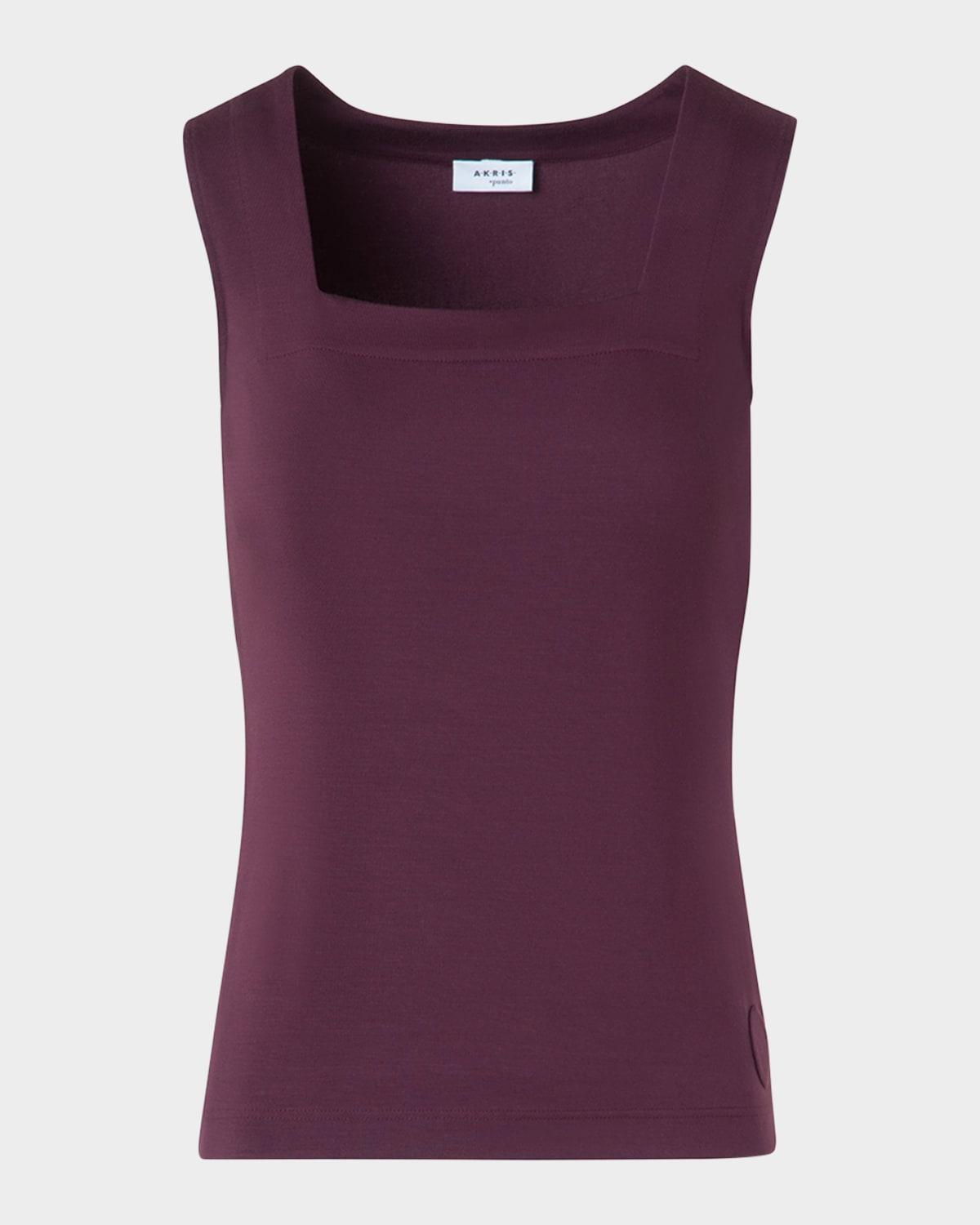 square-neck stretch jersey top