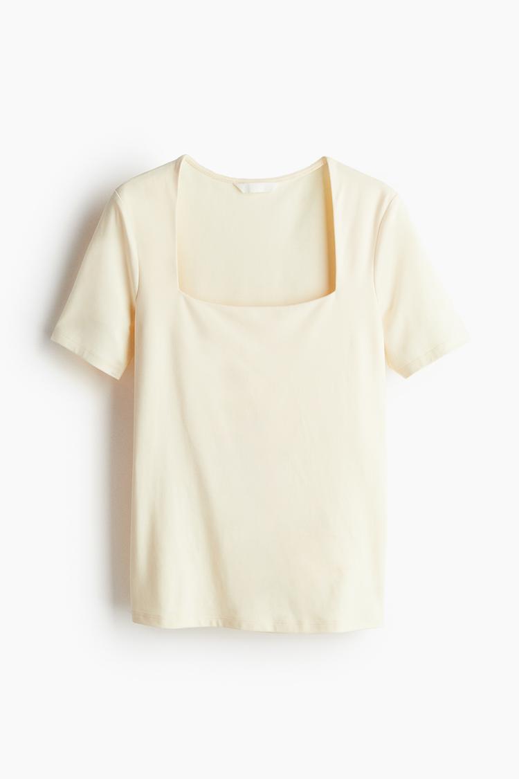 square-neck top