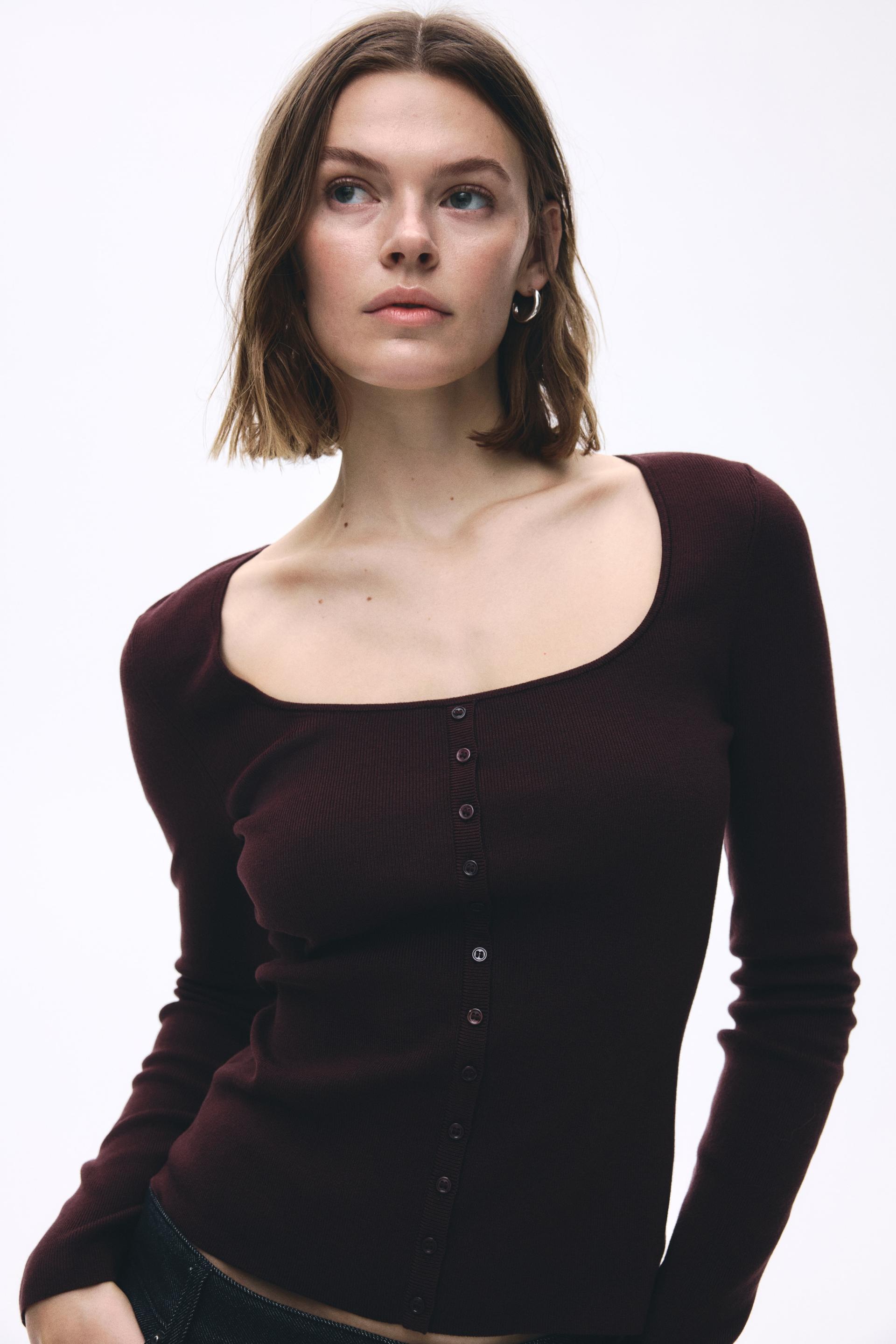 square-neck top
