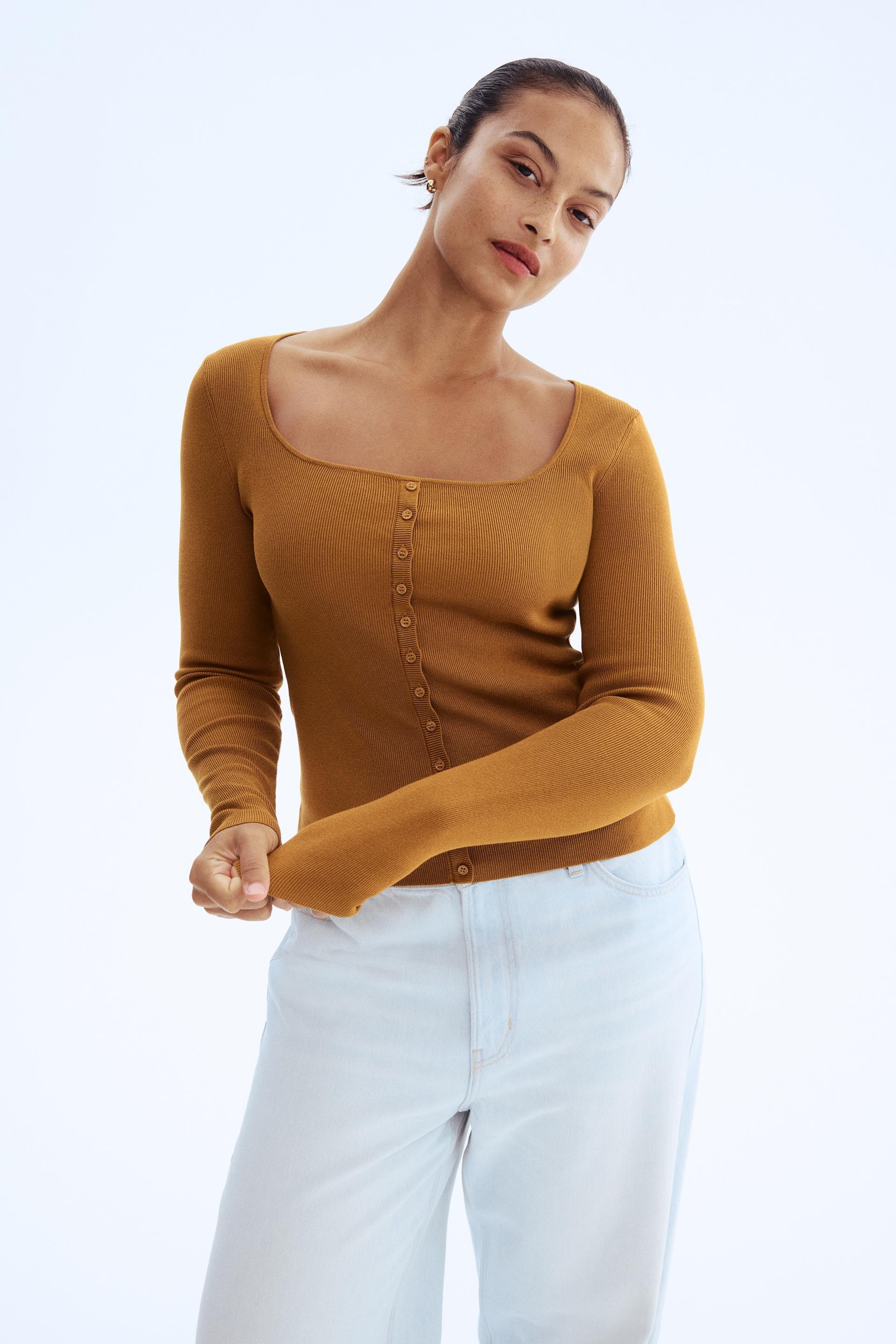 square-neck top